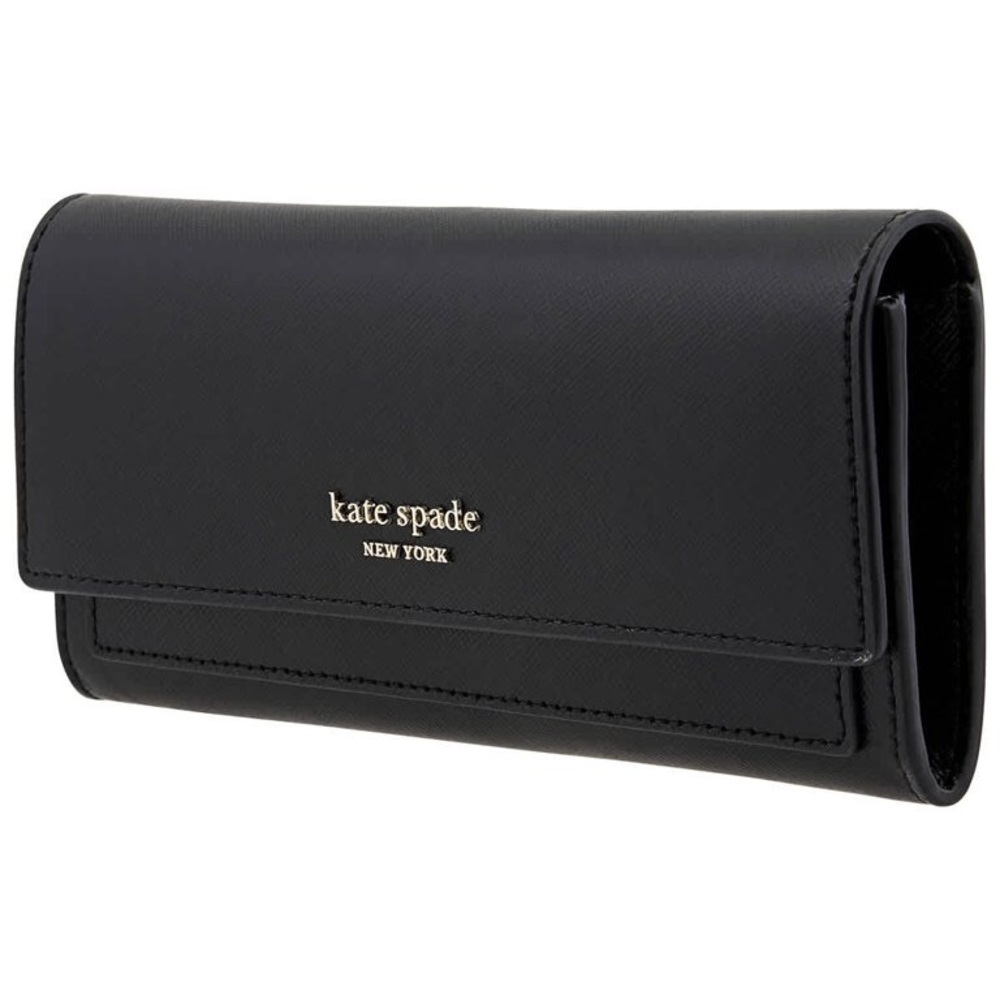 Kate Spade Spencer Black Slim Flap Wallet